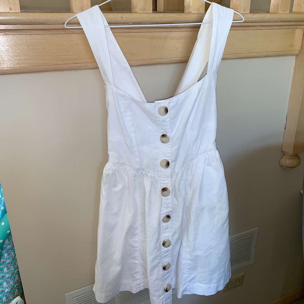 Free People White Button-down dress